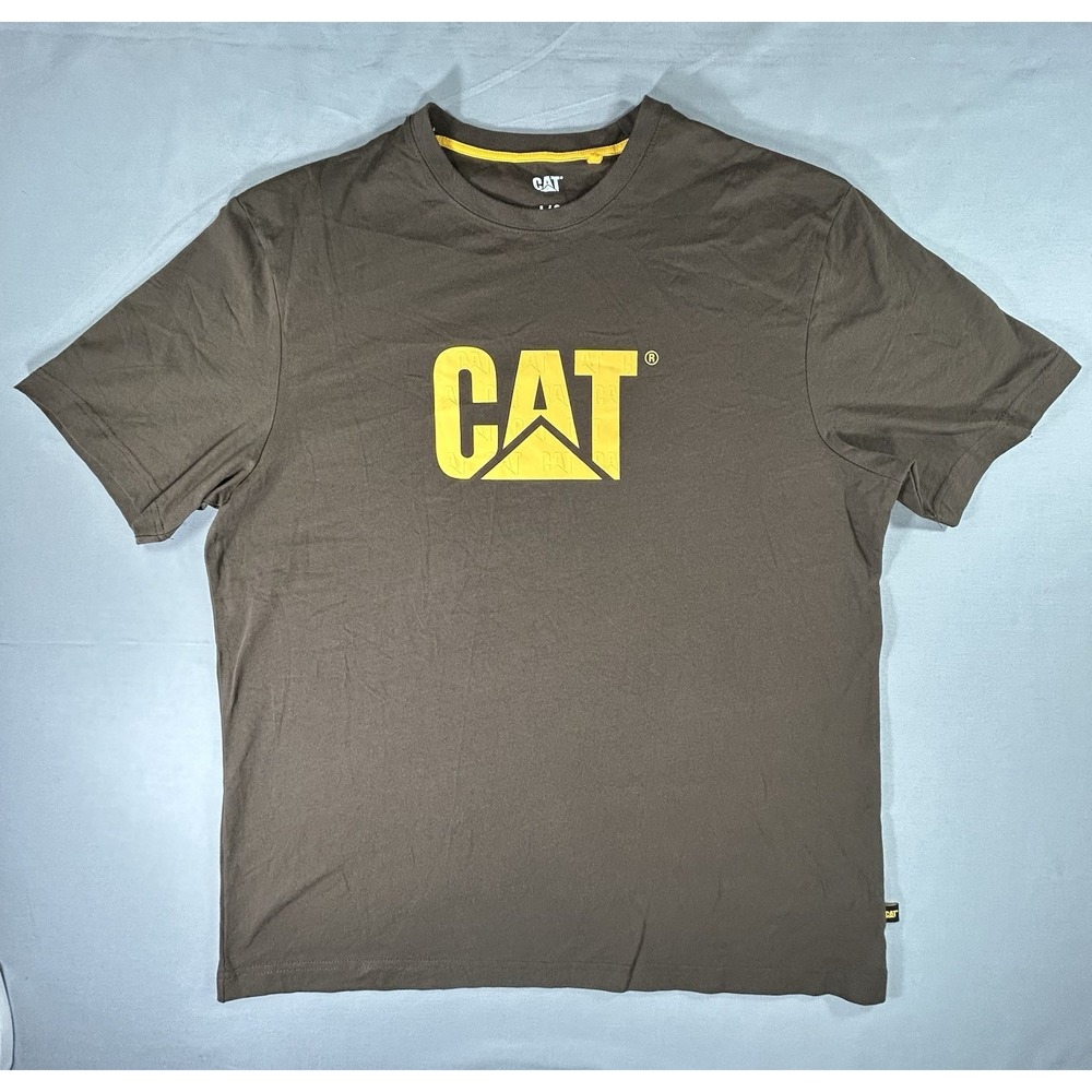 T-shirt Caterpillar‎ CAT Short Sleeve Brown men's Large